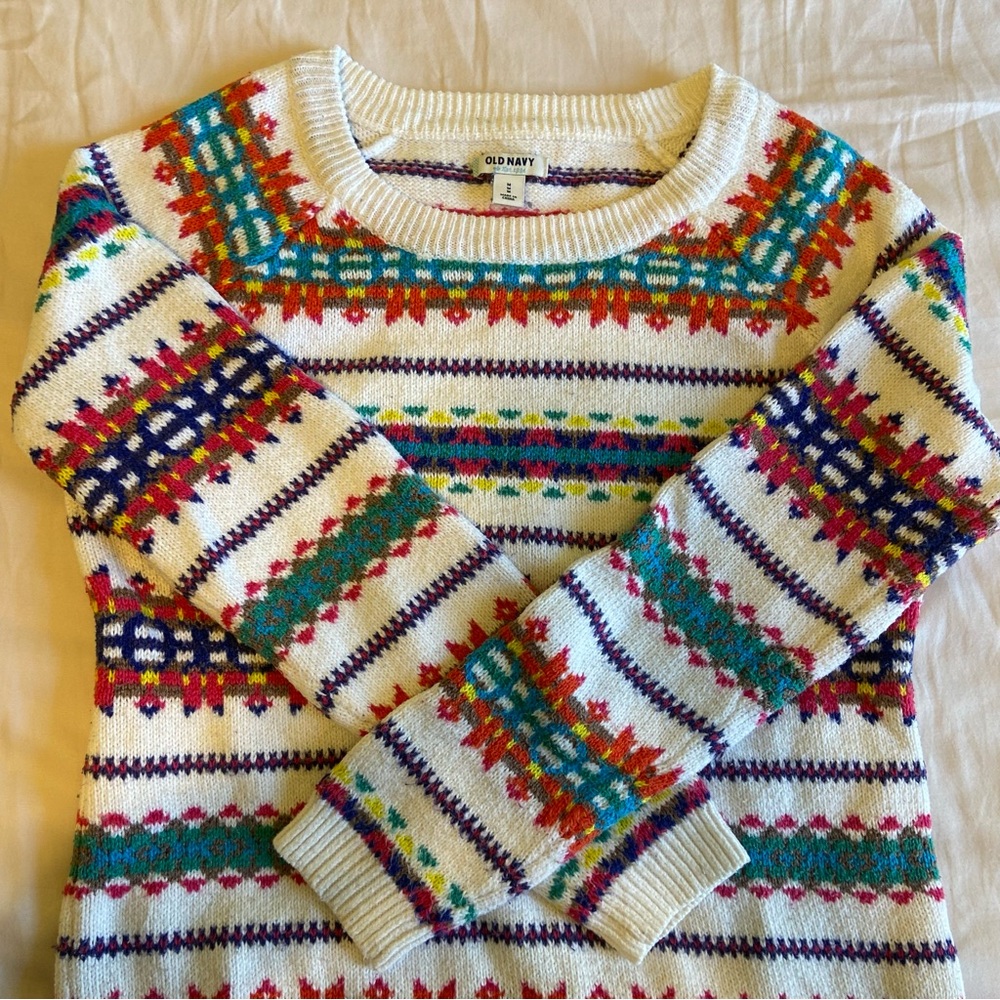 Old Navy Multicolor Patterned Women's Holiday Sweater